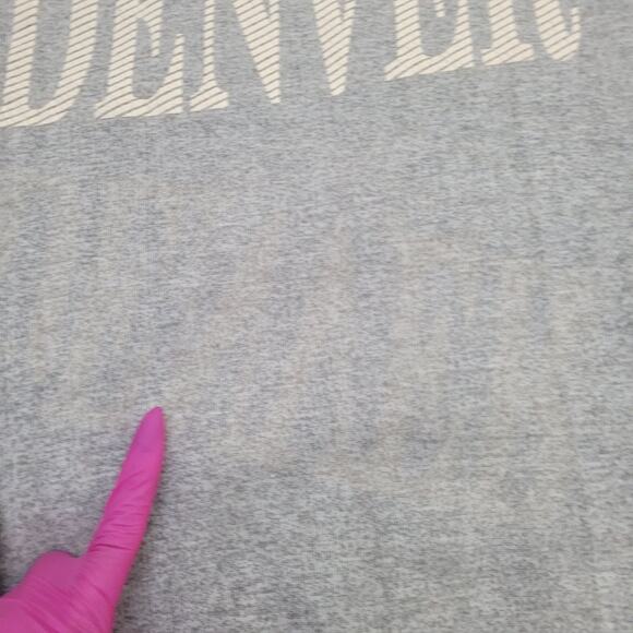 Vintage Denver Sweatshirt Womens XL 21x25 Raglan Spellout - Picture 2 of 14